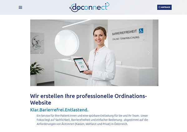 Docconnect — Website Ansicht