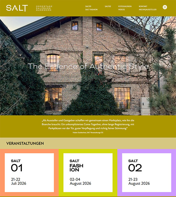 SALT Salzburg — Website Ansicht